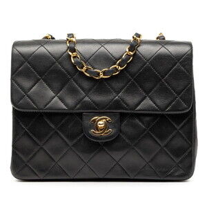 CHANEL Coco Mark Mini Matelasse 20 Chain Shoulder Bag A69900 Black Lambskin W...